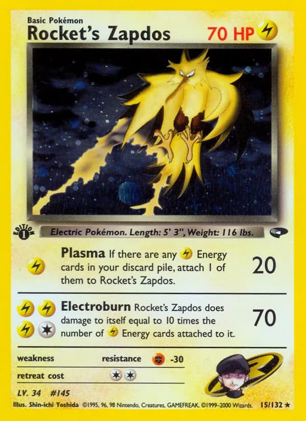 Rocket's Zapdos card in English