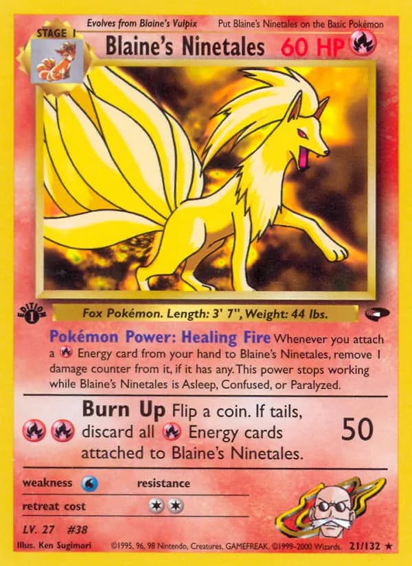Blaine's Ninetales card in English