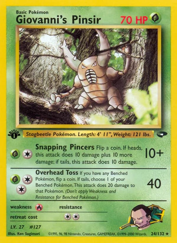 Giovanni's Pinsir card in English