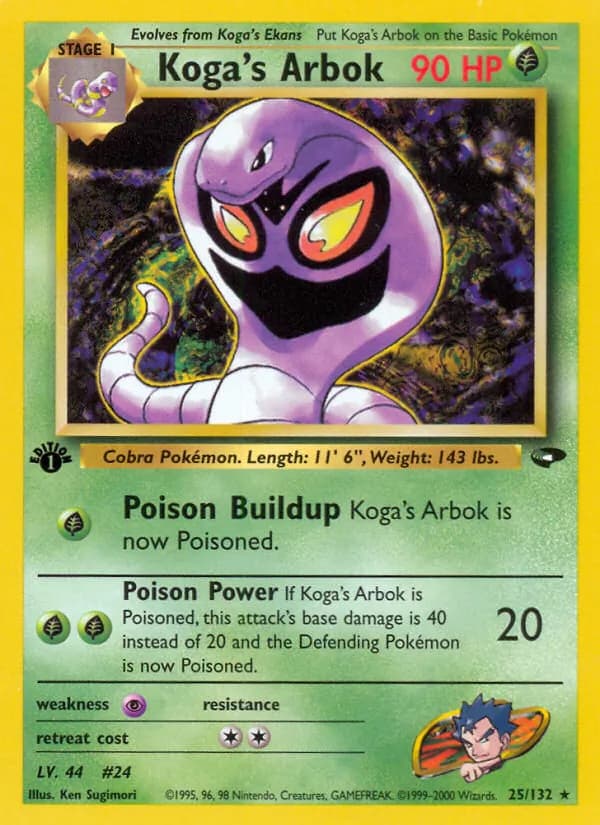 Koga's Arbok card in English