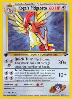 Koga's Pidgeotto card in English