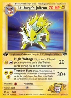 Lt. Surge's Jolteon card in English