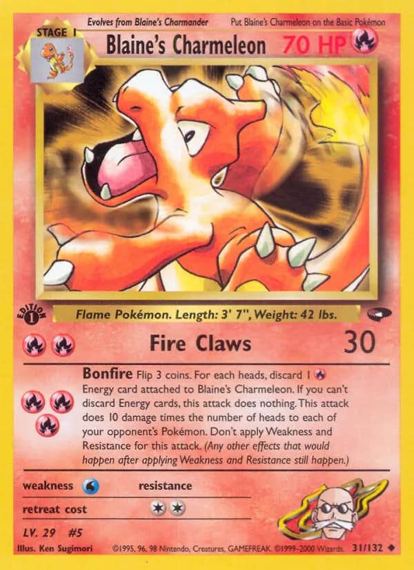 Blaine's Charmeleon card in English