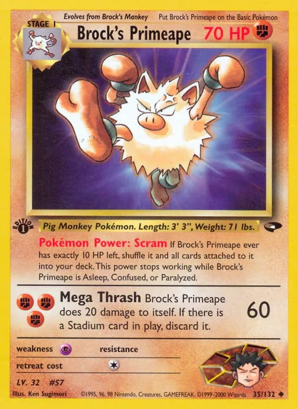 Brock's Primeape card in English