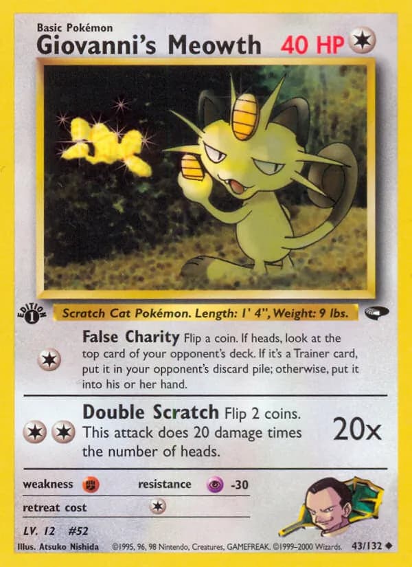 Giovanni's Meowth card in English