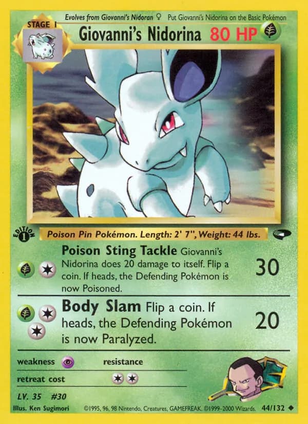 Giovanni's Nidorina card in English