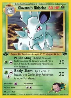 Giovanni's Nidorina card in English