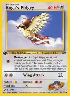 Koga's Pidgey card in English