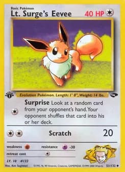 Lt. Surge's Eevee card in English