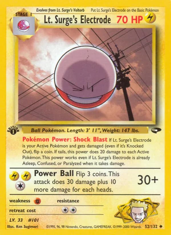 Lt. Surge's Electrode card in English