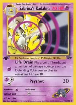 Sabrina's Kadabra card in English