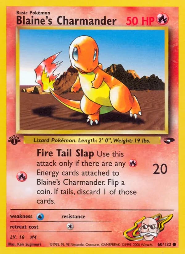 Blaine's Charmander card in English