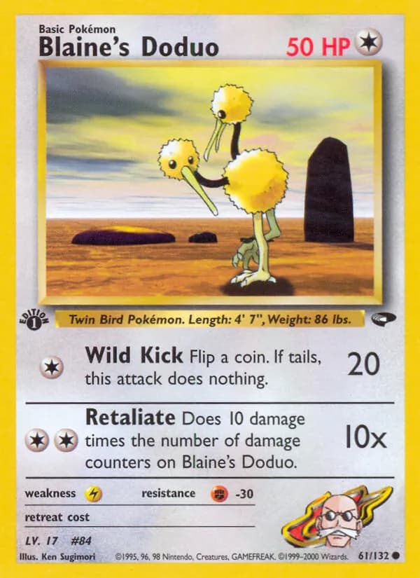 Blaine's Doduo card in English