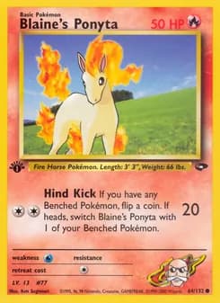 Blaine's Ponyta card in English
