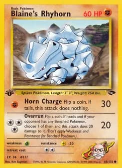 Blaine's Rhyhorn card in English