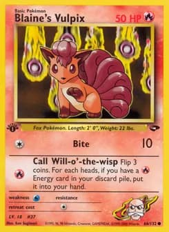 Blaine's Vulpix card in English