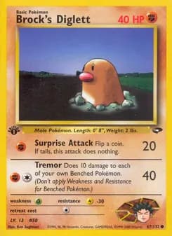 Brock's Diglett card in English