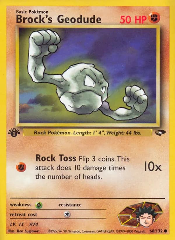 Brock's Geodude card in English