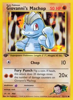 Giovanni's Machop card in English