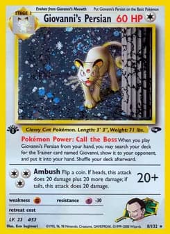 Giovanni's Persian card in English
