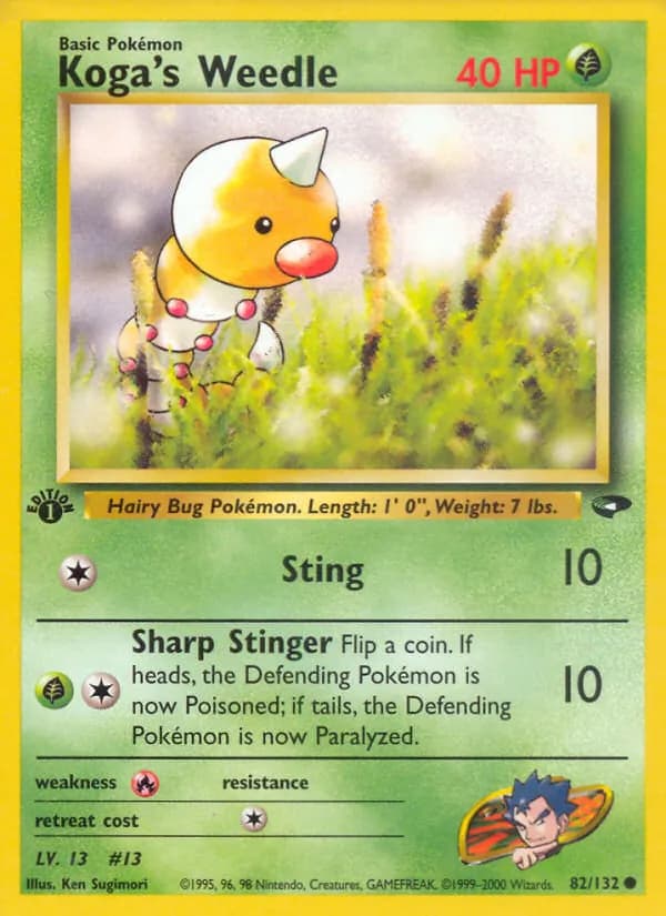 Koga's Weedle card in English