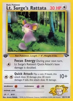 Lt. Surge's Rattata card in English