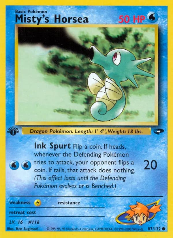 Misty's Horsea card in English