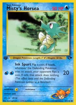 Misty's Horsea card in English