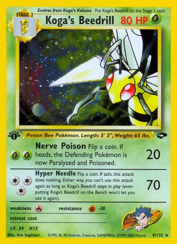 Koga's Beedrill card in English