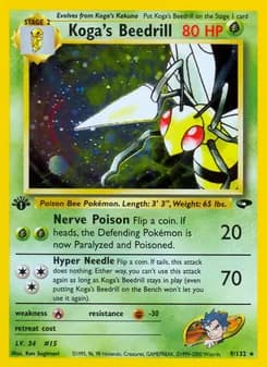 Koga's Beedrill card in English