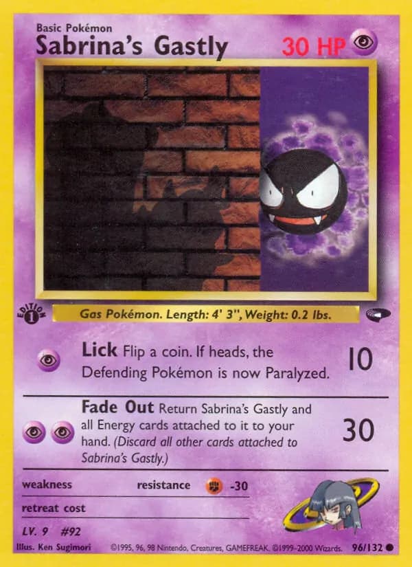 Sabrina's Gastly card in English
