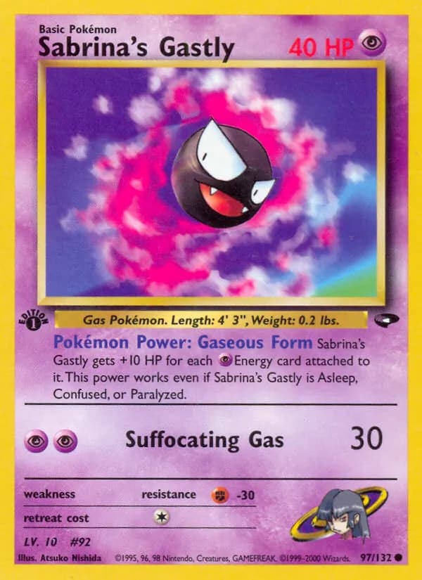 Sabrina's Gastly card in English