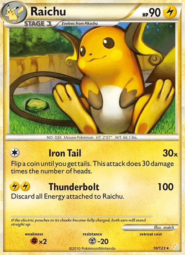 Raichu card in English