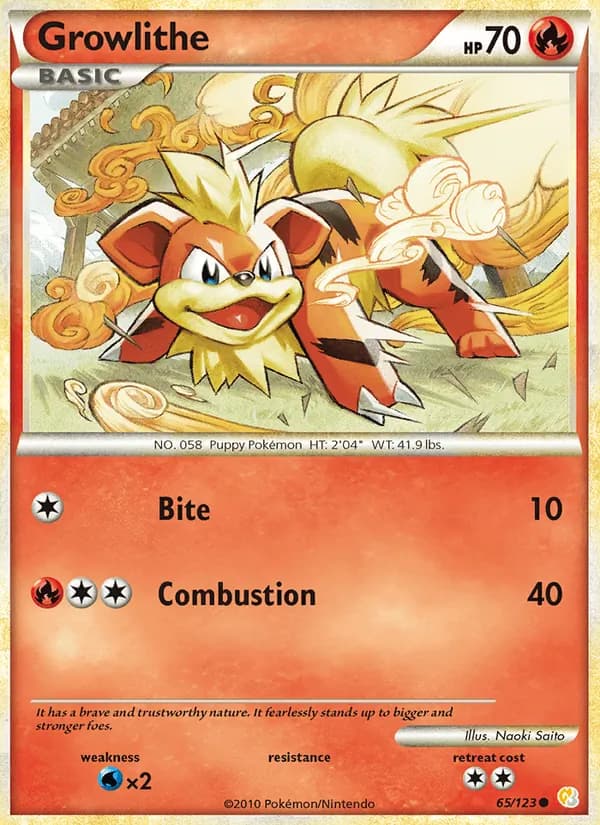 Growlithe card in English