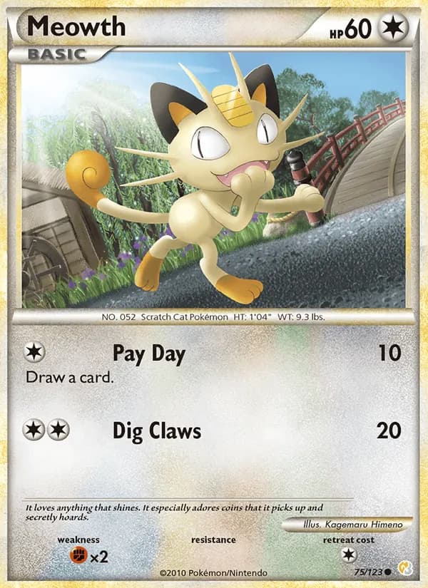 Meowth card in English