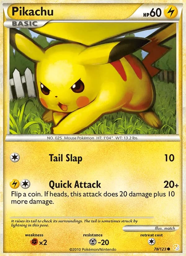 Pikachu card in English