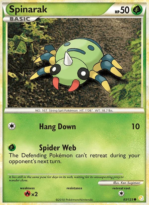 Spinarak card in English