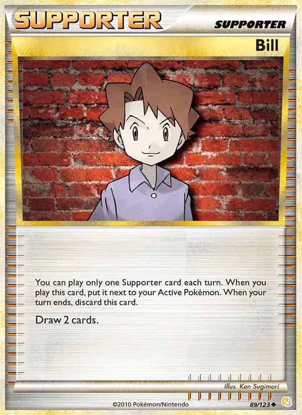 Bill card in English