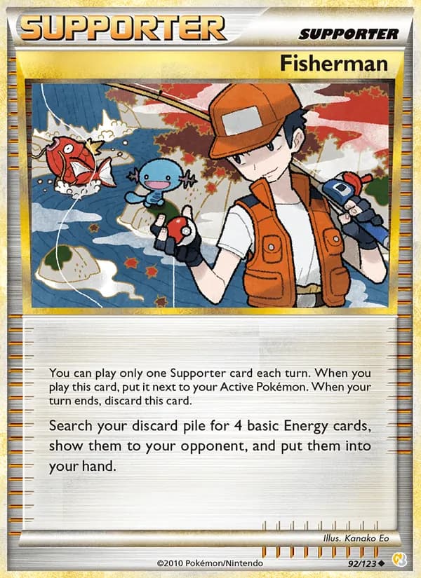 Fisherman card in English