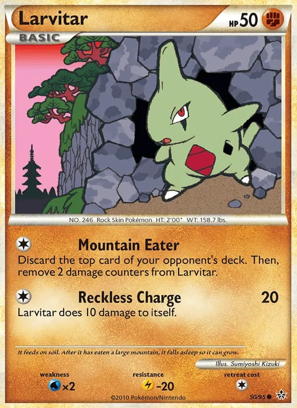 Larvitar card in English