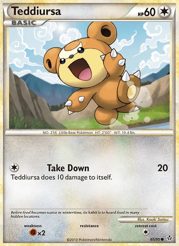 Teddiursa card in English