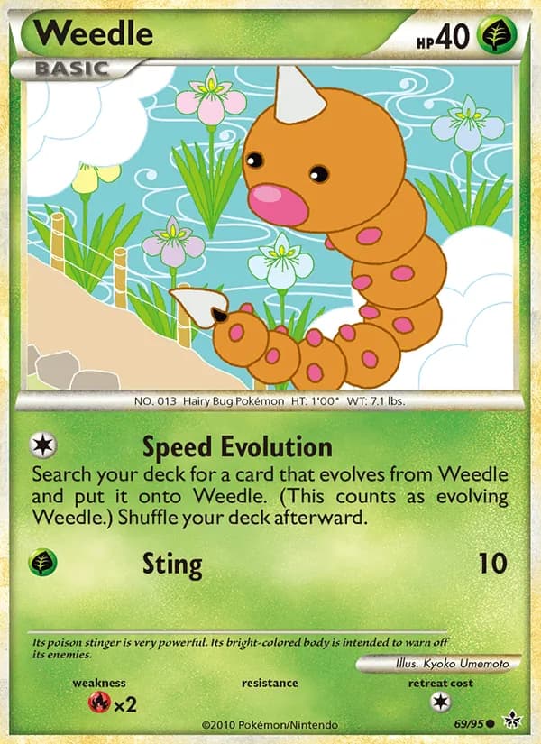 Weedle card in English
