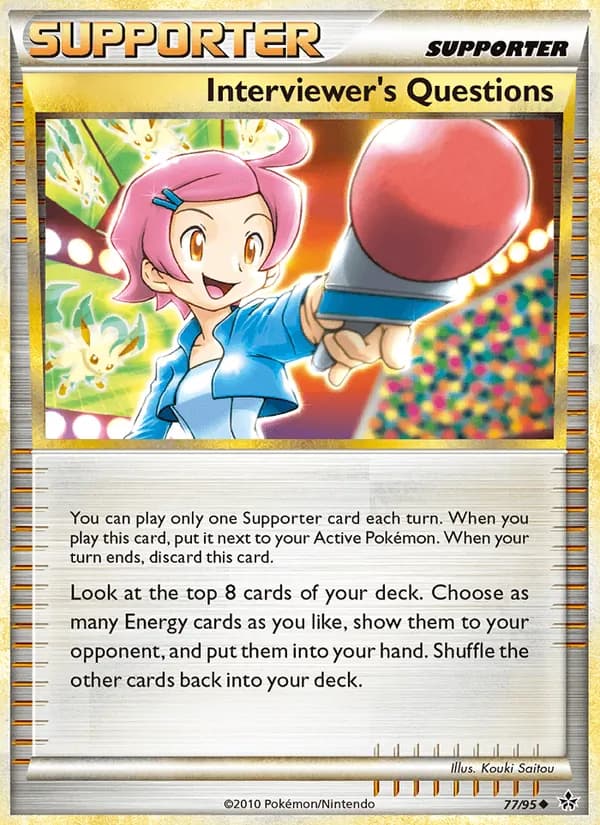 Interviewer’s Questions card in English