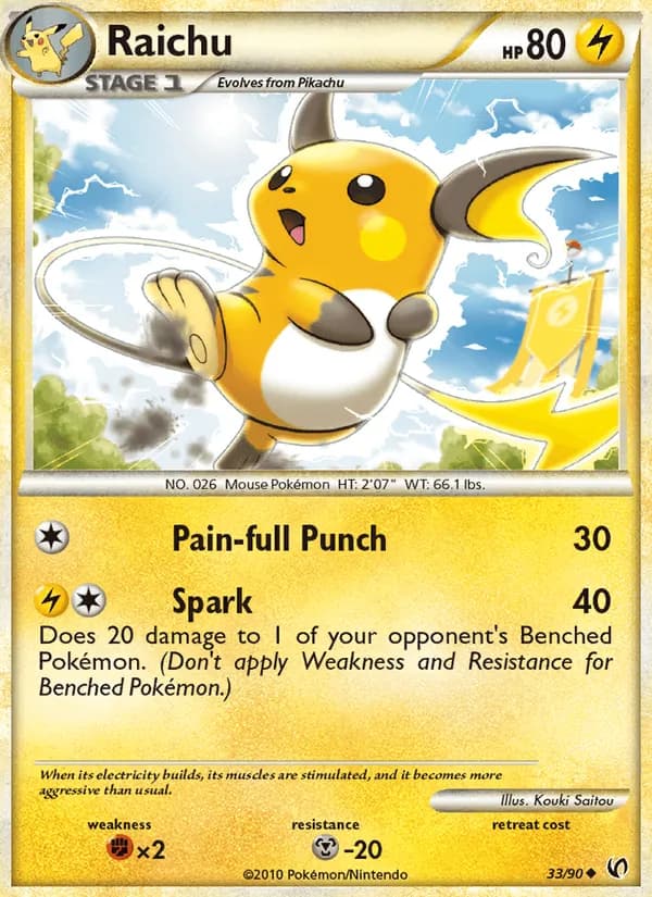 Raichu card in English