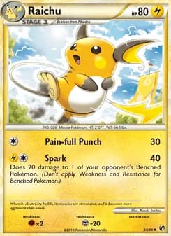 Raichu card in English