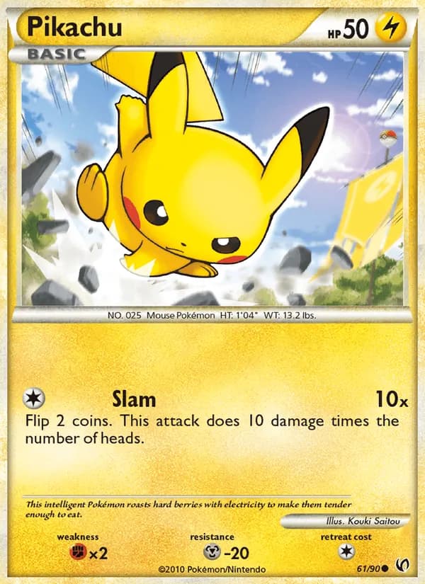 Pikachu card in English