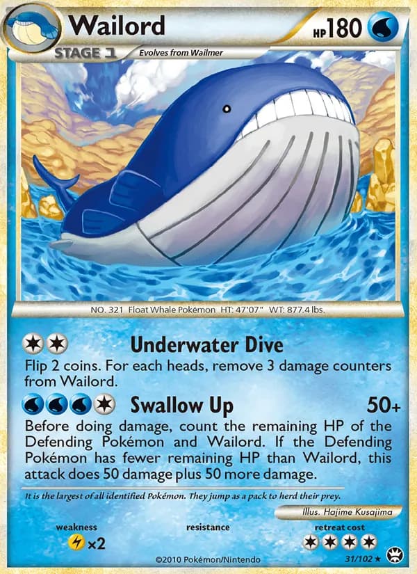 Wailord card in English