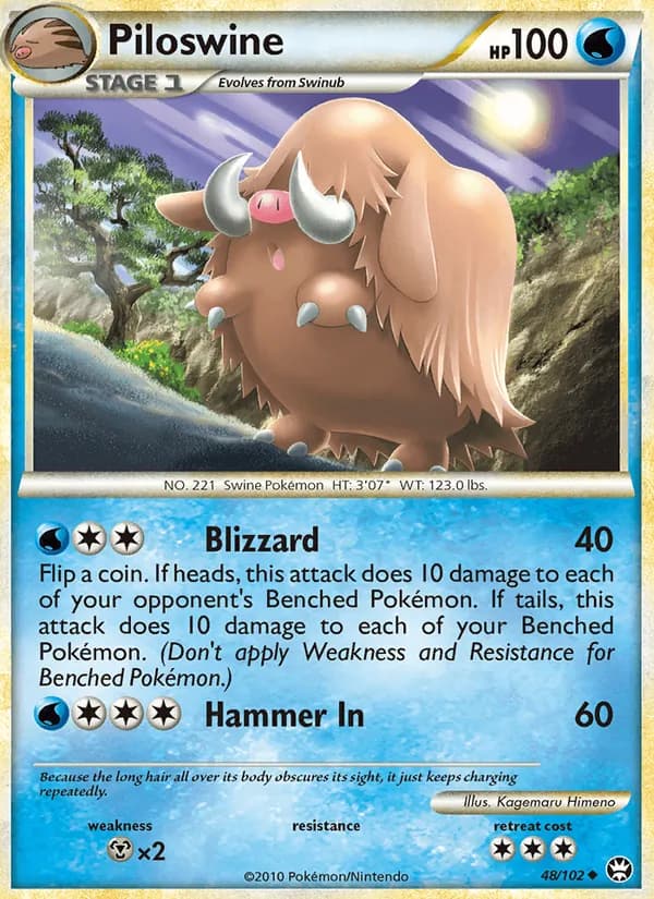 Piloswine card in English