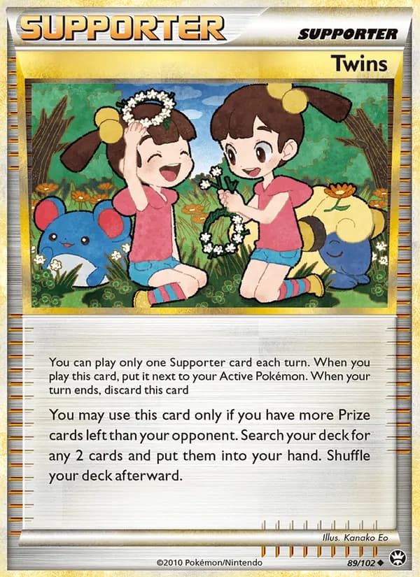 Twins card in English