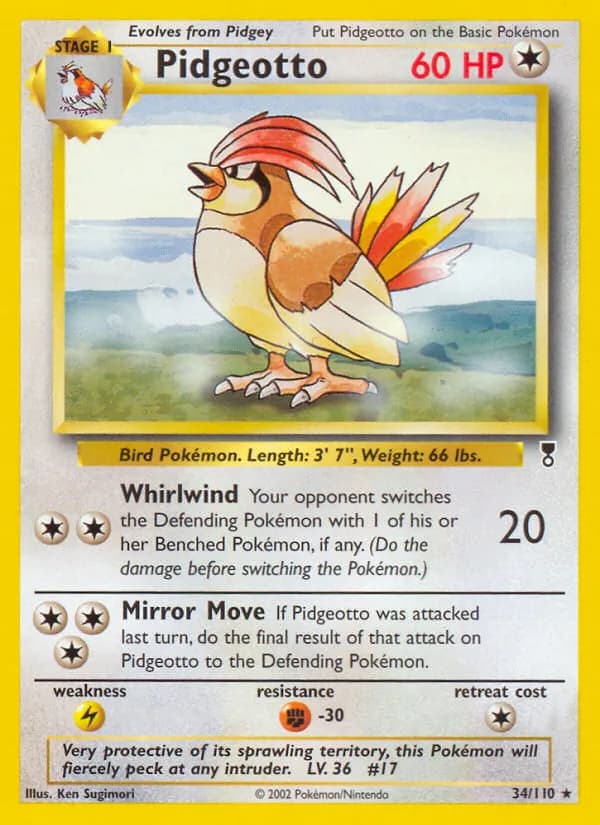 Pidgeotto card in English